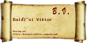 Balási Viktor névjegykártya